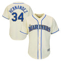 Seanshop  S.Mariners #34 Felix Hernandez Player Cream Majestic Home Cool Base Limited Stitched Jerseys