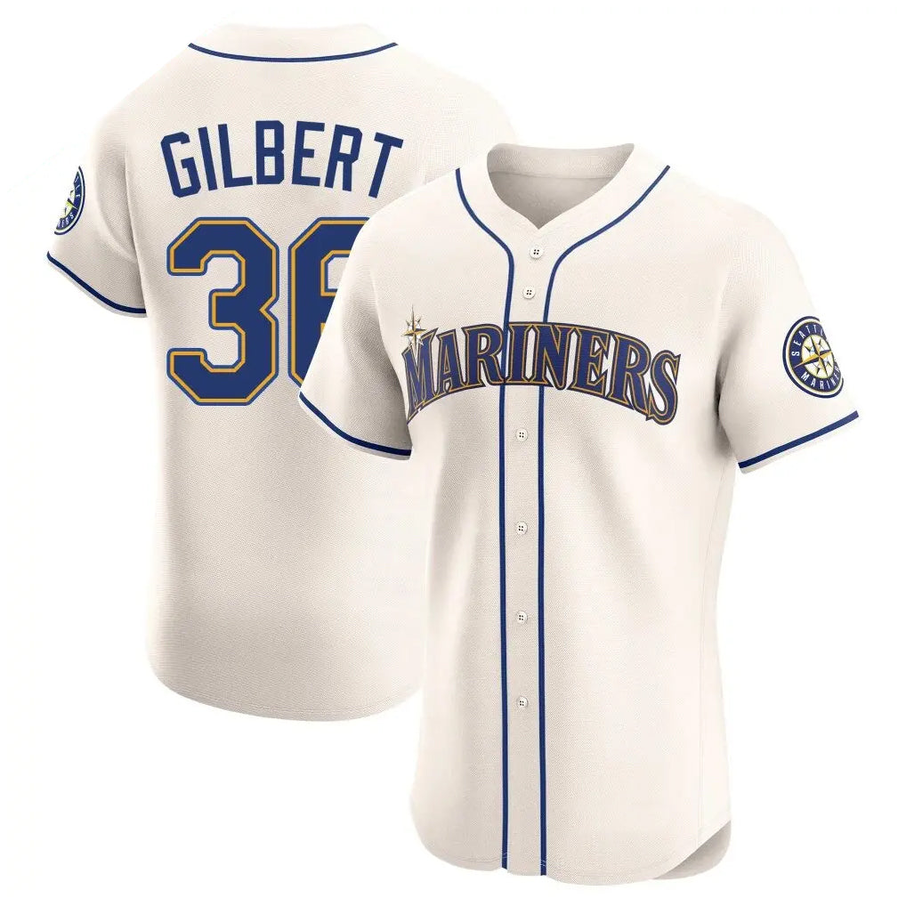 Seanshop  S.Mariners #36 Logan Gilbert Player Cream Home Limited Elite Stitched Jerseys