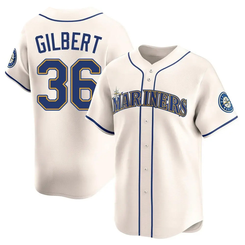 Seanshop  S.Mariners #36 Logan Gilbert Player Cream Home Limited Stitched Jerseys