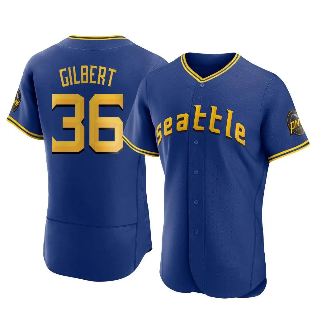Seanshop  S.Mariners #36 Logan Gilbert Player Royal City Connect Home Limited Elite Stitched Jerseys