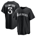 Seanshop  S.Mariners #3 J.P. Crawford Player Black Home Limited Stitched Jerseys