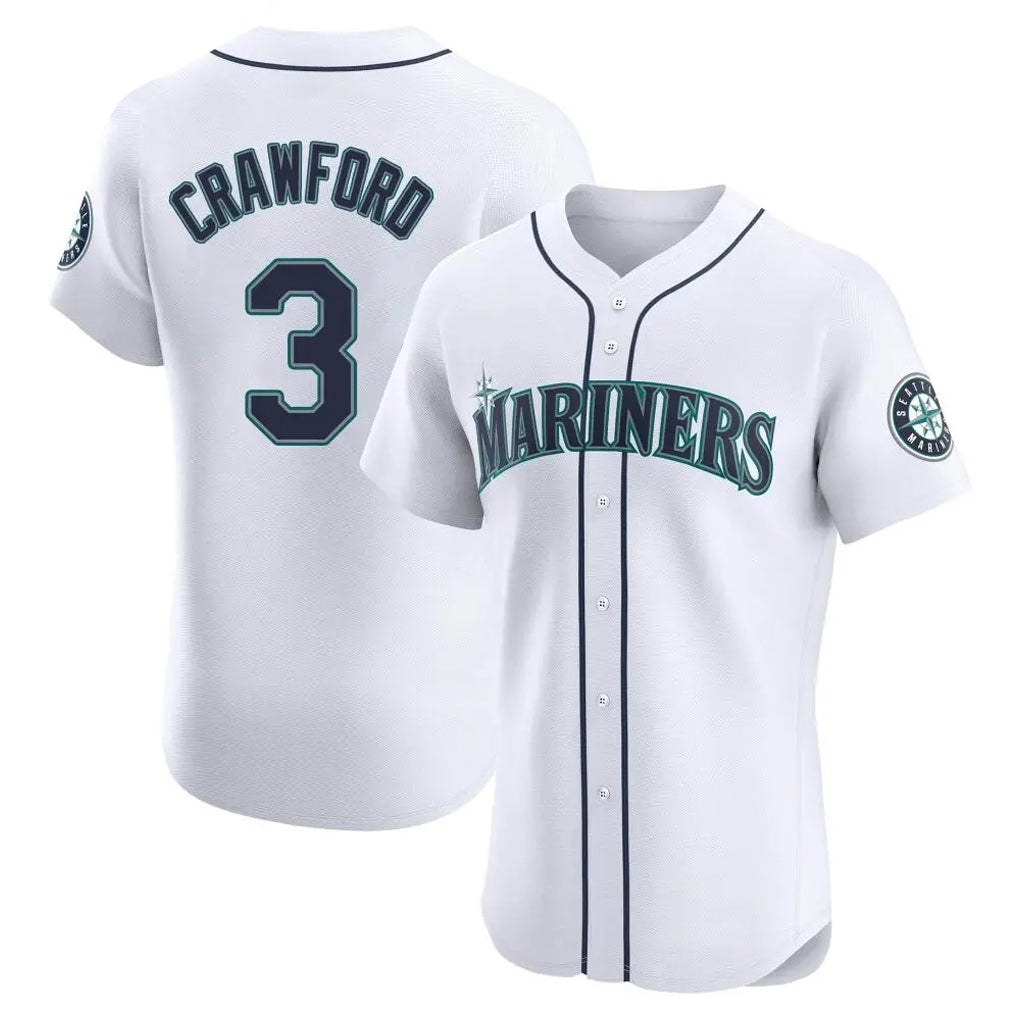 Seanshop  S.Mariners #3 J.P. Crawford Player White Home Limited Elite Stitched Jerseys