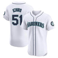 Seanshop  S.Mariners #51 Ichiro Suzuki Player White Home Limited Elite Stitched Jerseys