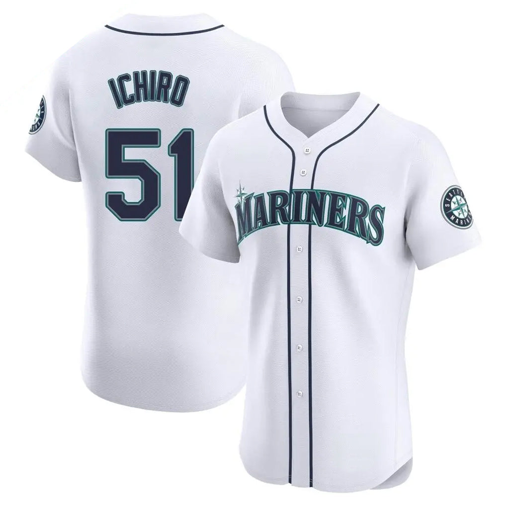 Seanshop  S.Mariners #51 Ichiro Suzuki Player White Home Limited Elite Stitched Jerseys