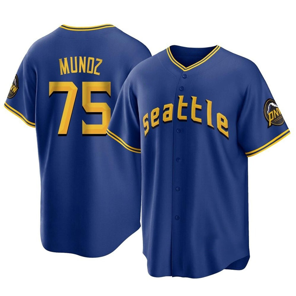 Seanshop  S.Mariners #75 Andres Munoz Player Royal City Connect Home Game Stitched Jerseys