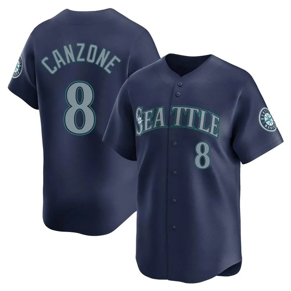 Seanshop  S.Mariners #8 Dominic Canzone Player Navy Home Limited Stitched Jerseys