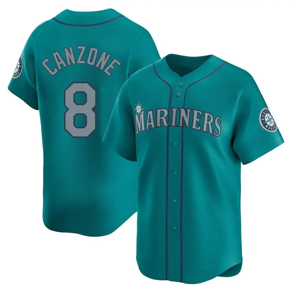 Seanshop  S.Mariners #8 Dominic Canzone Player Teal Home Limited Stitched Jerseys