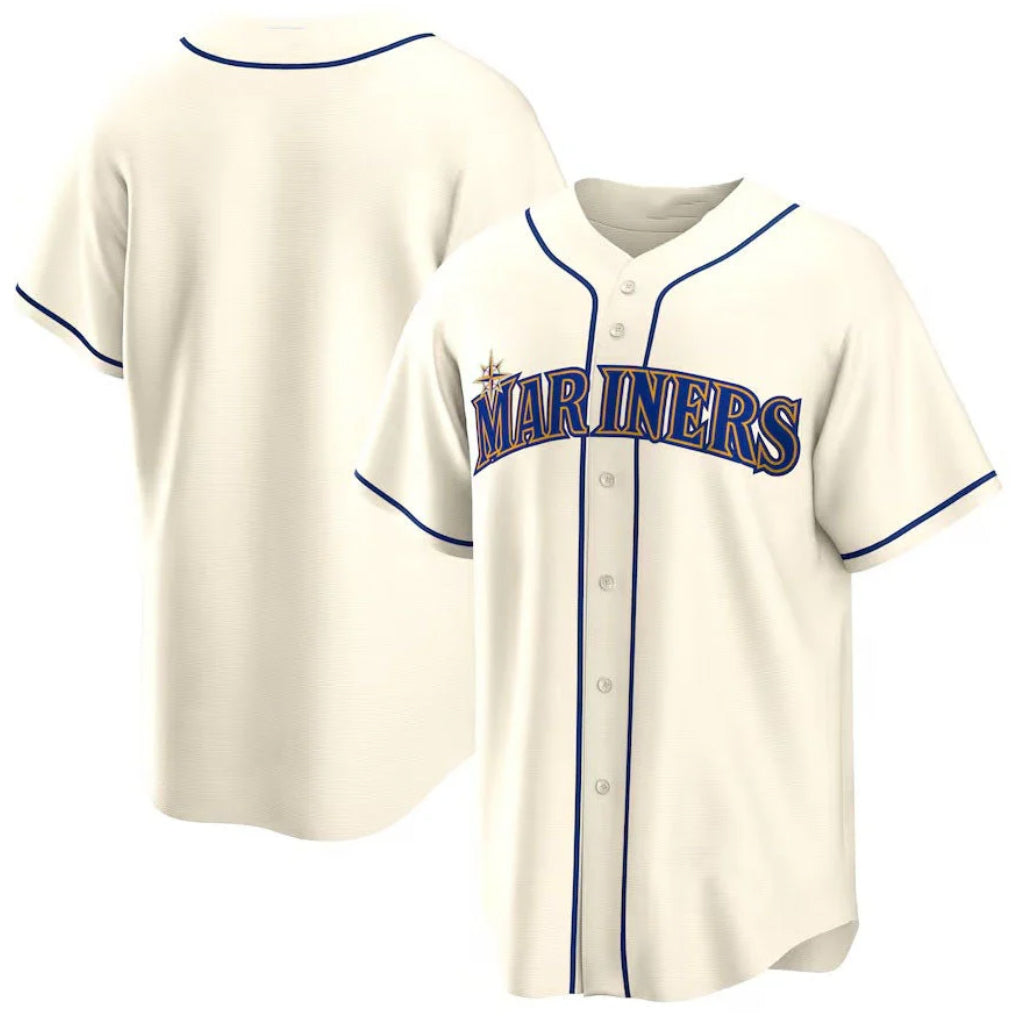 Seanshop  S.Mariners Blank Player Cream Home Game Stitched Jerseys
