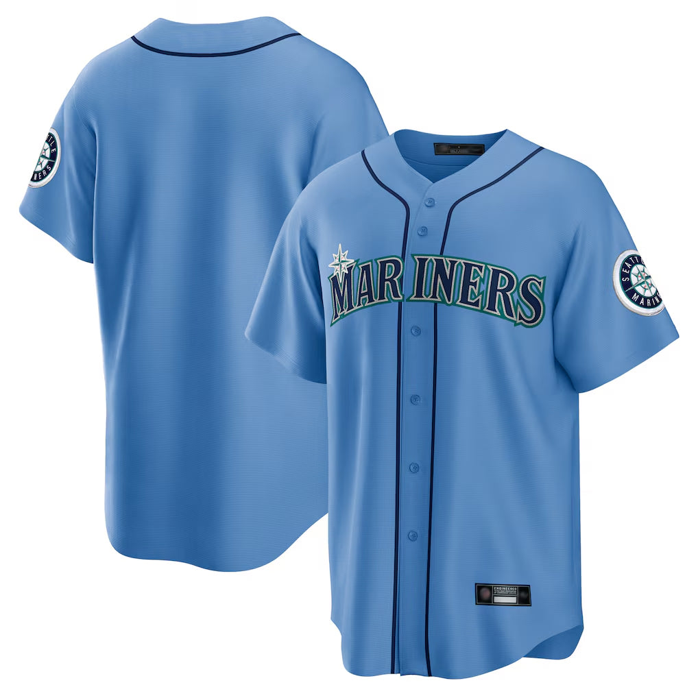 Seanshop  S.Mariners Blank Player Light Blue Home Limited Stitched Jerseys