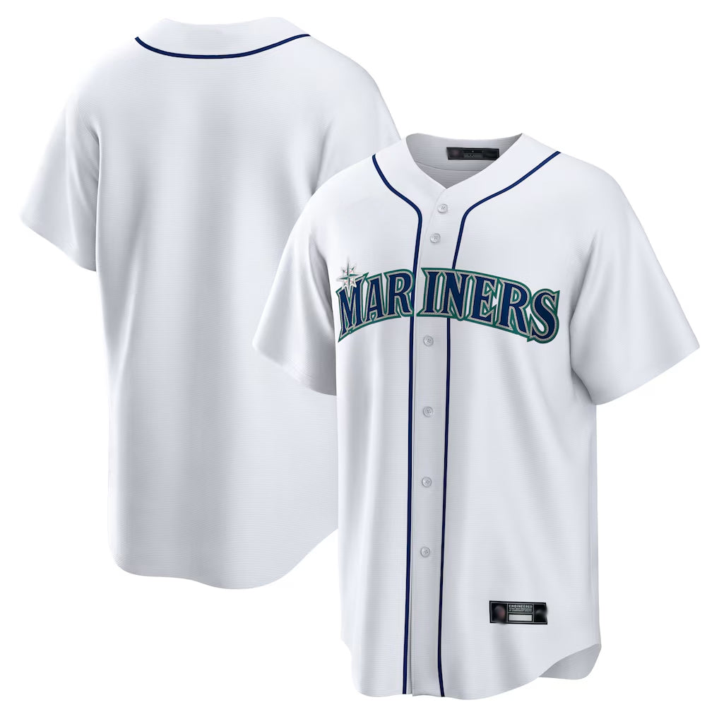 Seanshop  S.Mariners Blank Player White Home Game Stitched Jerseys