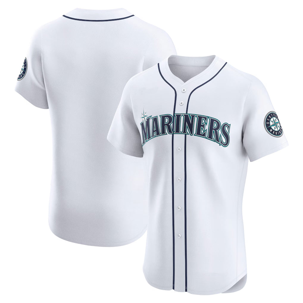 Seanshop  S.Mariners Blank Player White Home Limited Elite Stitched Jerseys