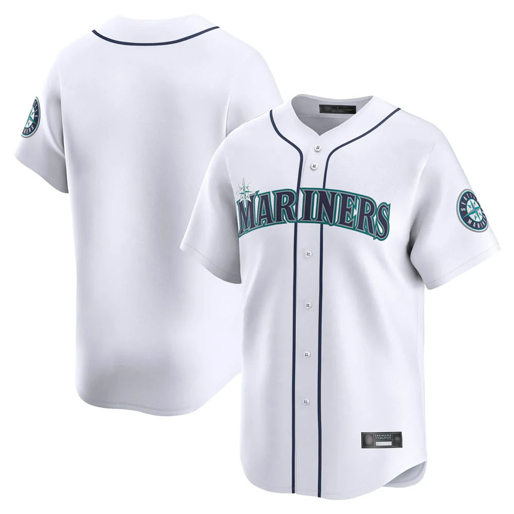 Seanshop  S.Mariners Blank Player White Home Limited Stitched Jerseys