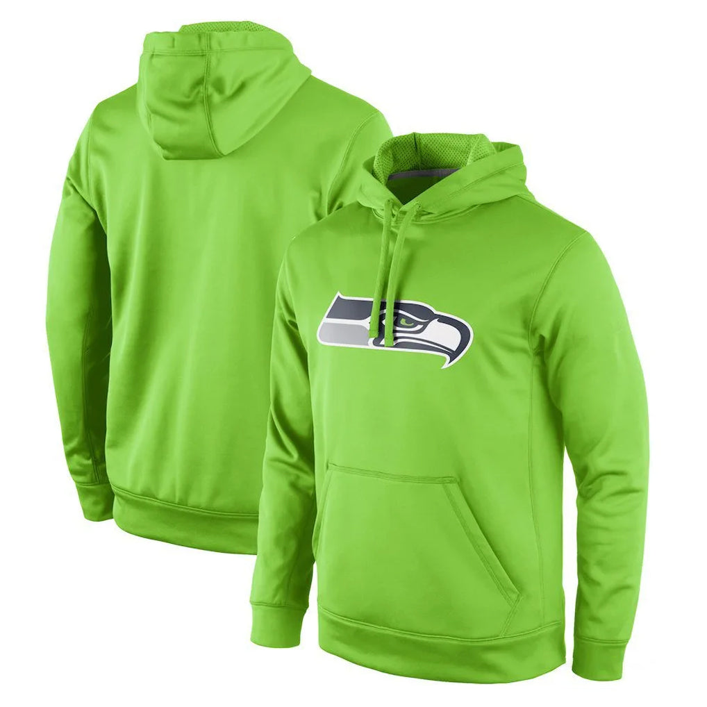 Seanshop S.Seahawks Green LOGO Pullover Hoodies Game Blank Player Stitched Jerseys