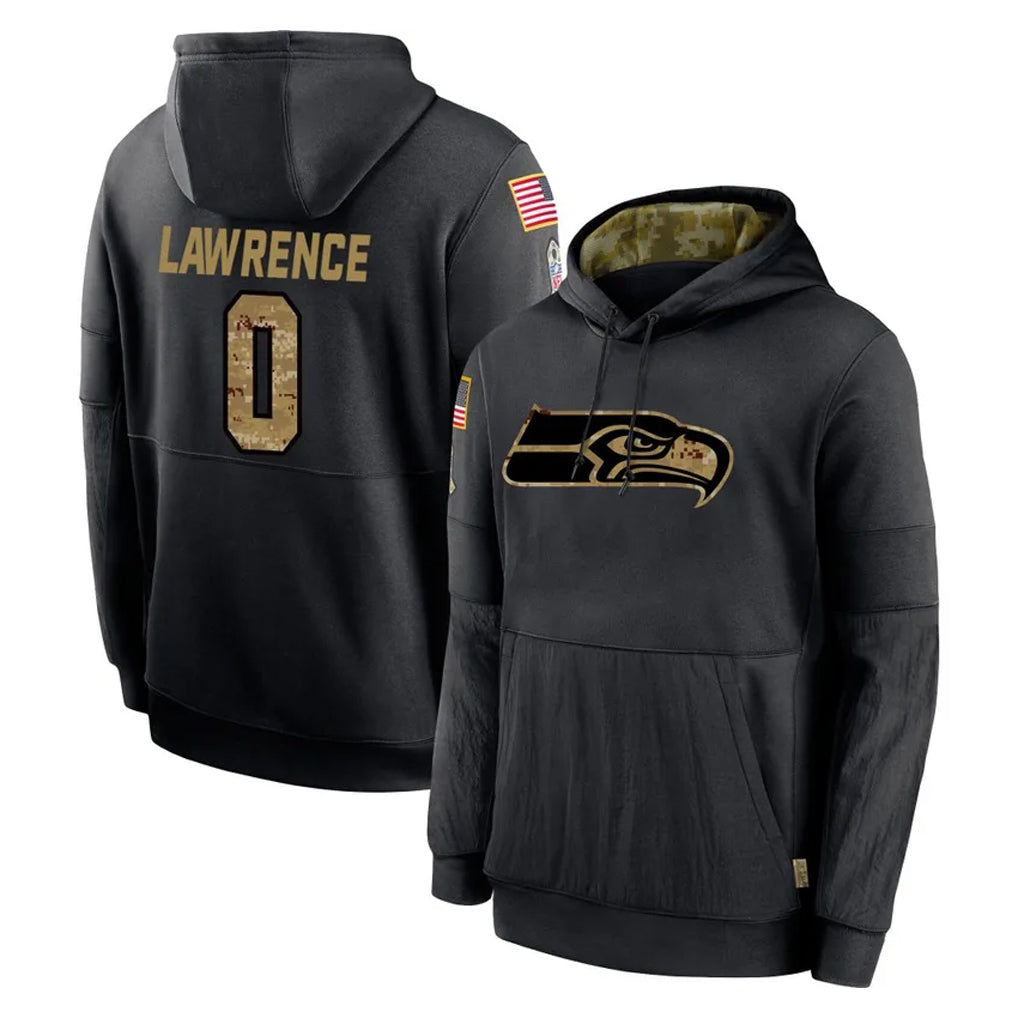 Seanshop  S.Seahawks #0 DeMarcus Lawrence Player Black Salute to Service Hoodies Limited Game Stitched Jerseys