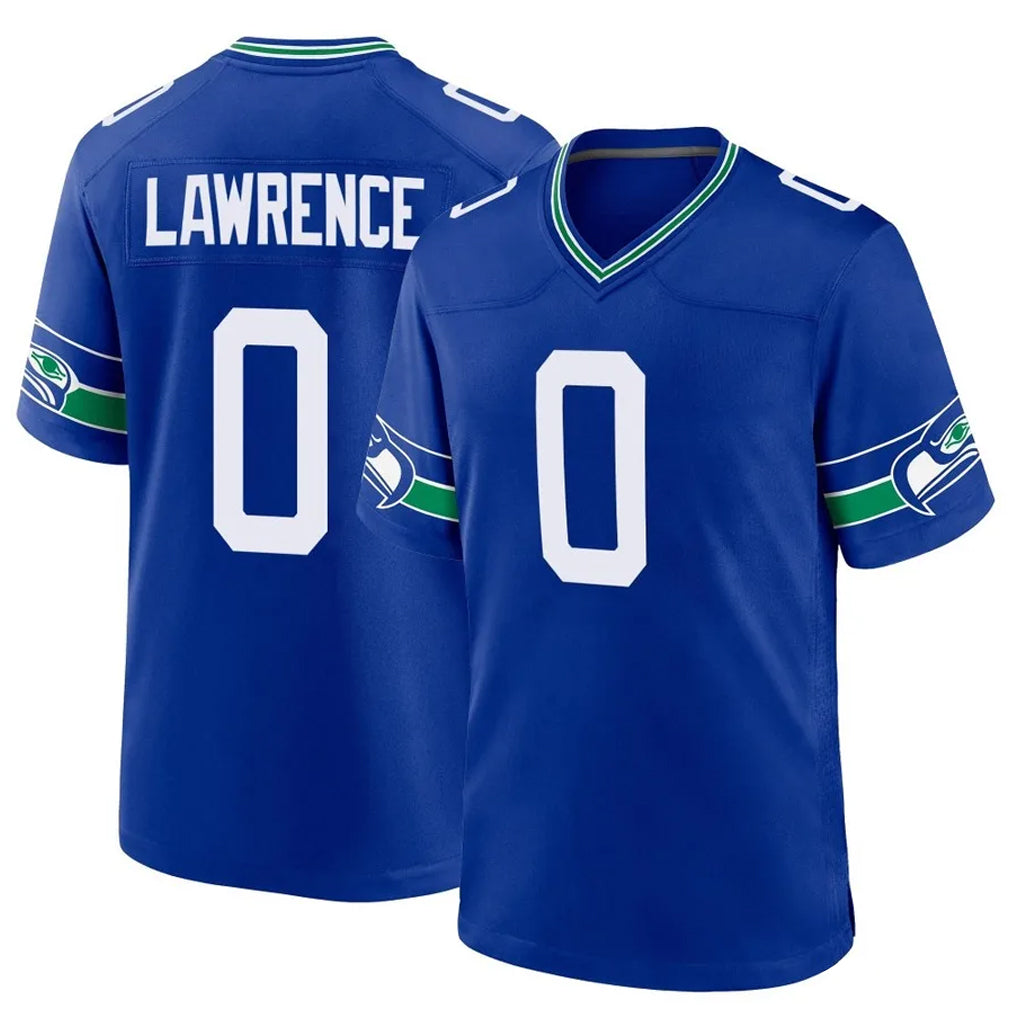Seanshop S.Seahawks #0 DeMarcus Lawrence Player Royal Throwback Home Game Stitched Jerseys