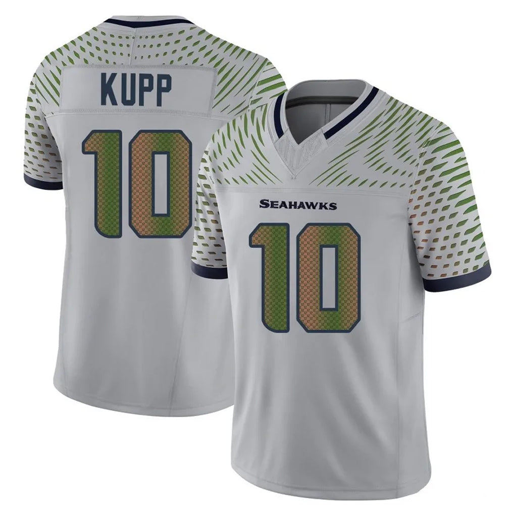 Seanshop S.Seahawks #10 Cooper Kupp Player Grey 2025 Rivalries Collection Home Game Stitched Jerseys