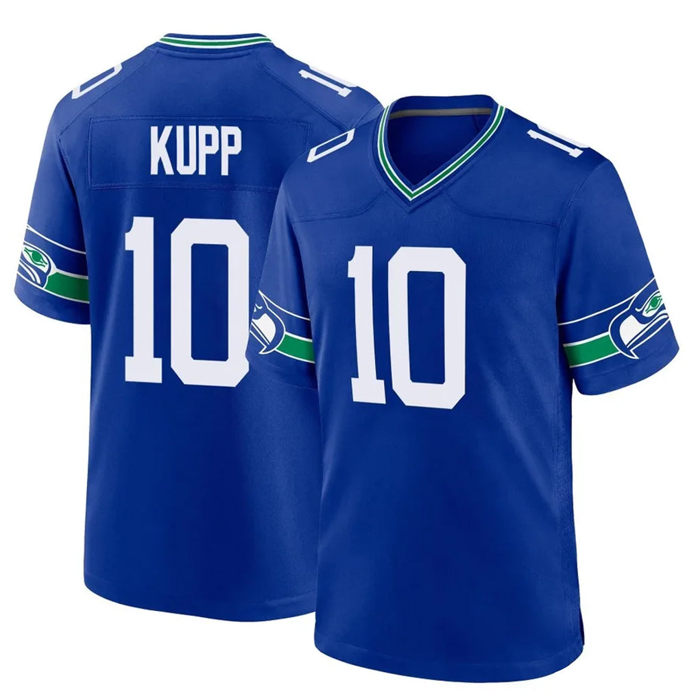 Seanshop S.Seahawks #10 Cooper Kupp Player Royal Throwback Home Game Stitched Jerseys