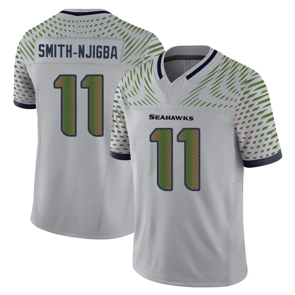 Seanshop S.Seahawks #11 Jaxon Smith-Njigba Player Grey Limited 2025 Rivalries Collection Home Game Stitched Jerseys