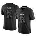 Seanshop S.Seahawks #12 12th Fan Player Black Limited Reflective Home Game Stitched Jerseys
