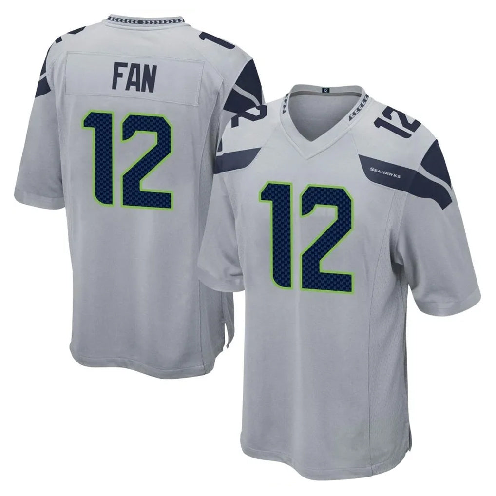 Seanshop S.Seahawks #12 12th Fan Player Gray Home Game Stitched Jerseys