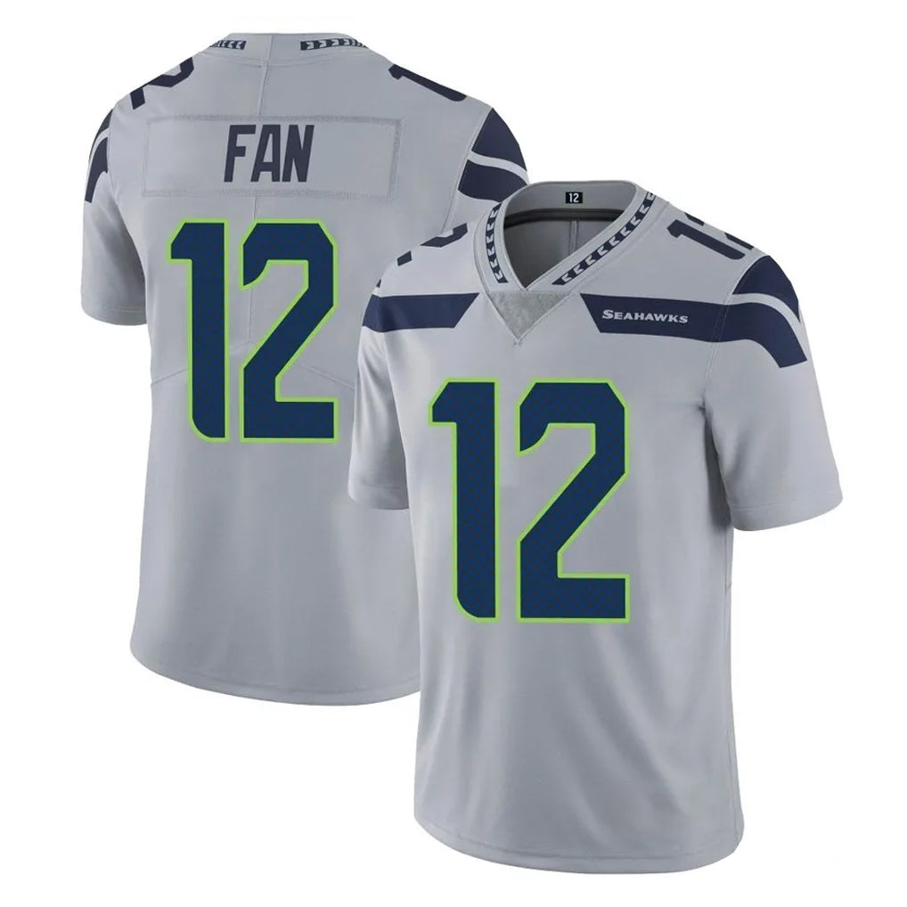 Seanshop S.Seahawks #12 12th Fan Player Gray Limited Vapor Untouchable Home Game Stitched Jerseys