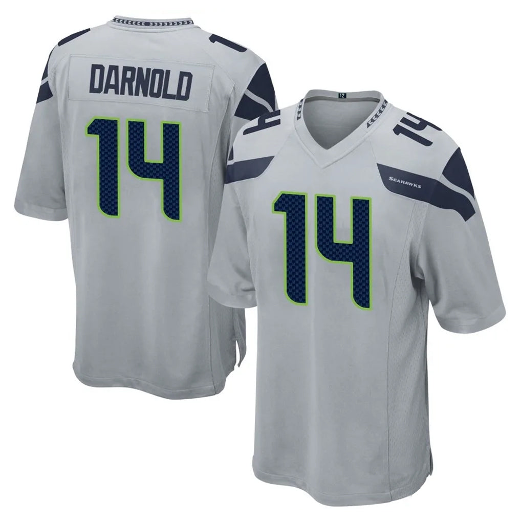 Seanshop S.Seahawks #14 Sam Darnold Player Gray Home Game Stitched Jerseys
