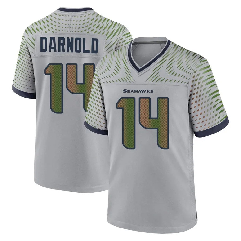 Seanshop S.Seahawks #14 Sam Darnold Player Grey 2025 Rivalries Collection Home Game Stitched Jerseys
