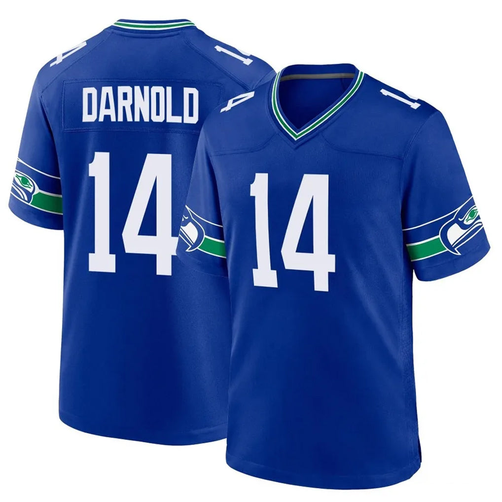 Seanshop S.Seahawks #14 Sam Darnold Player Royal Throwback Home Game Stitched Jerseys