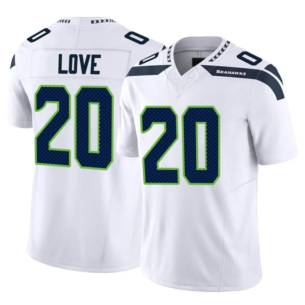 Seanshop S.Seahawks #20 Julian Love Player White Limited Vapor F.U.S.E. Home Game Stitched Jerseys