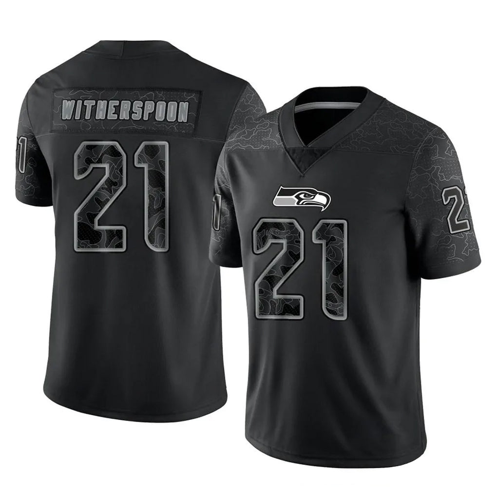 Seanshop S.Seahawks #21 Devon Witherspoon Player Black Limited Reflective Home Game Stitched Jerseys