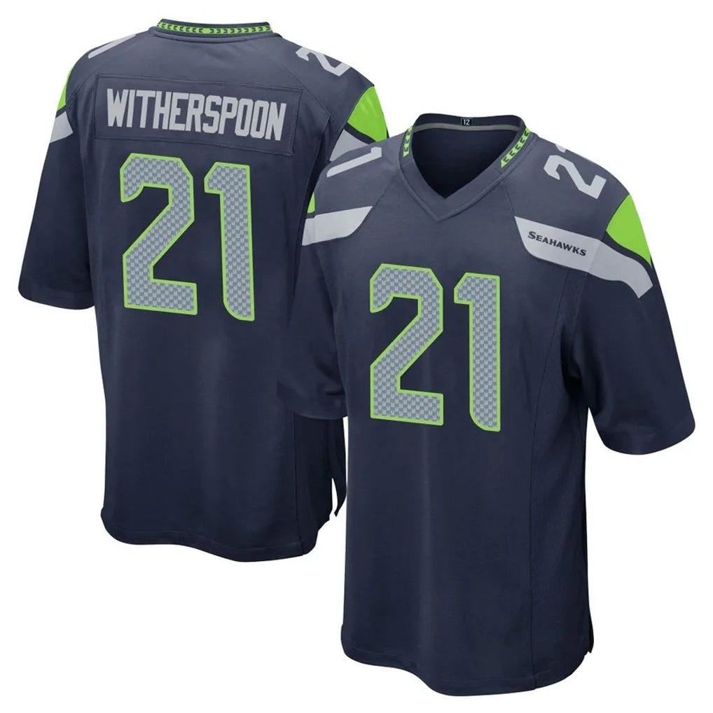 Seanshop S.Seahawks #21 Devon Witherspoon Player Navy Home Game Stitched Jerseys