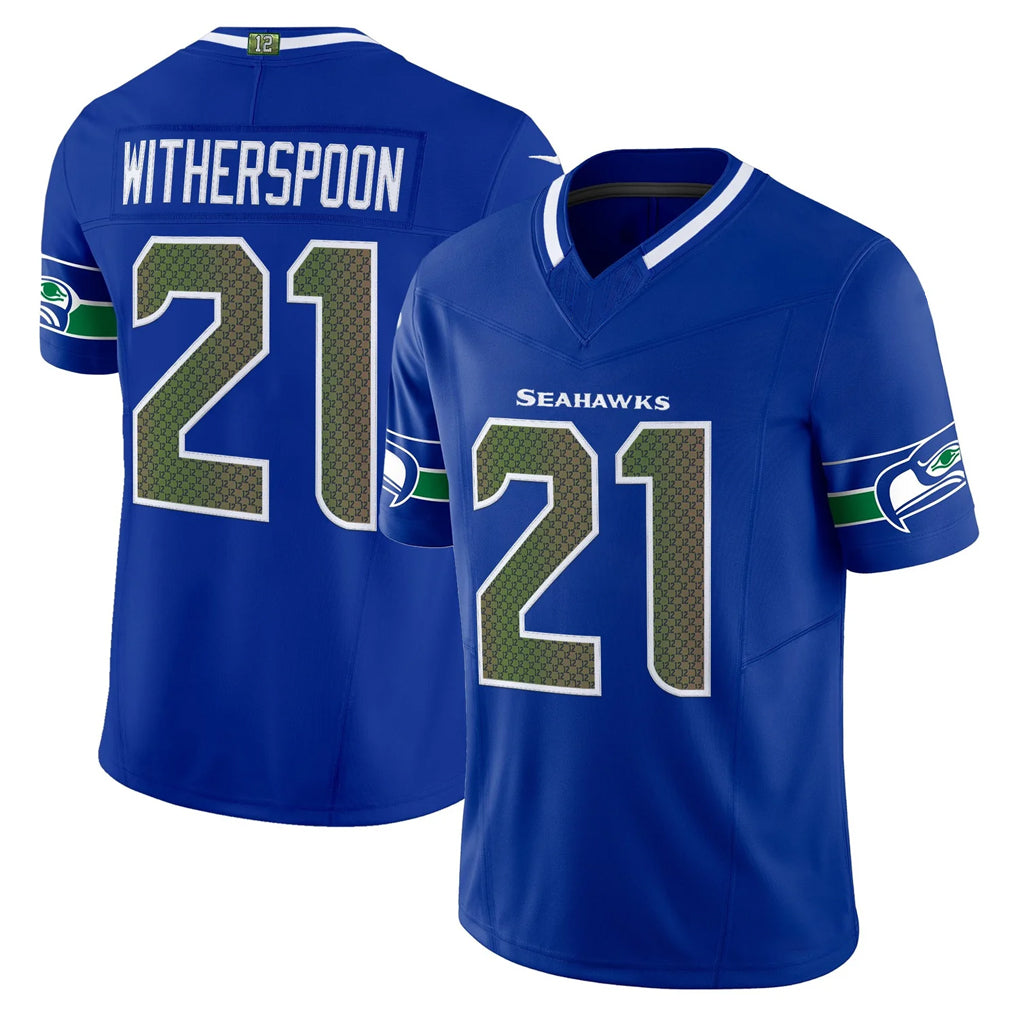 Seanshop S.Seahawks #21 Devon Witherspoon Player Royal Rivalries Vapor Limited Home Game Stitched Jerseys