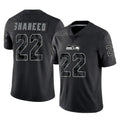Seanshop S.Seahawks #22 Rashid Shaheed Player Black Limited Reflective Home Game Stitched Jerseys