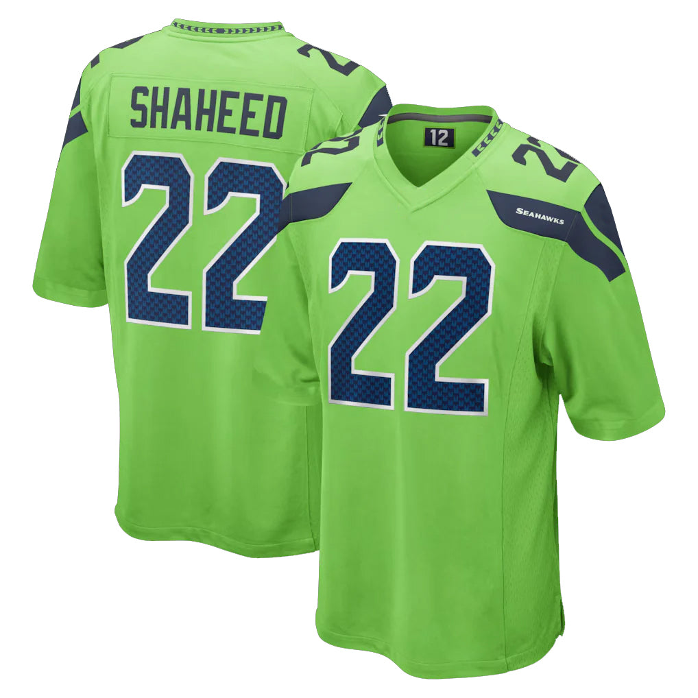 Seanshop S.Seahawks #22 Rashid Shaheed Player Green Home Game Stitched Jerseys