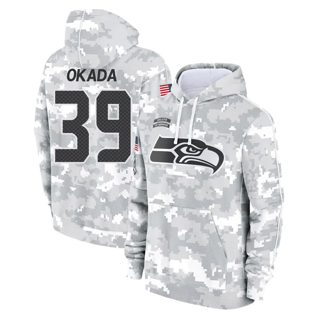Seanshop S.Seahawks #39 Ty Okada Player Arctic Camo Limited Salute to Service Pullover Hoodies Game Stitched Jerseys