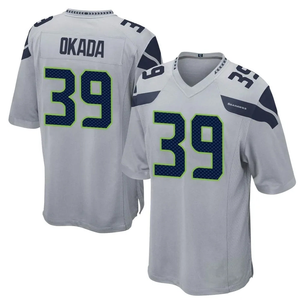 Seanshop S.Seahawks #39 Ty Okada Player Gray Home Game Stitched Jerseys