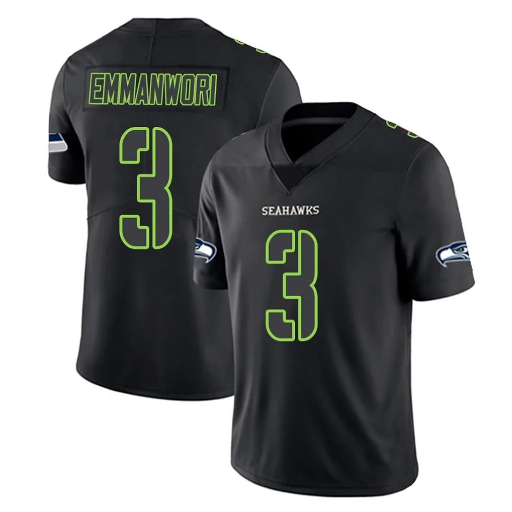 Seanshop S.Seahawks #3 Nick Emmanwori Player Black Impact Limited Home Game Stitched Jerseys