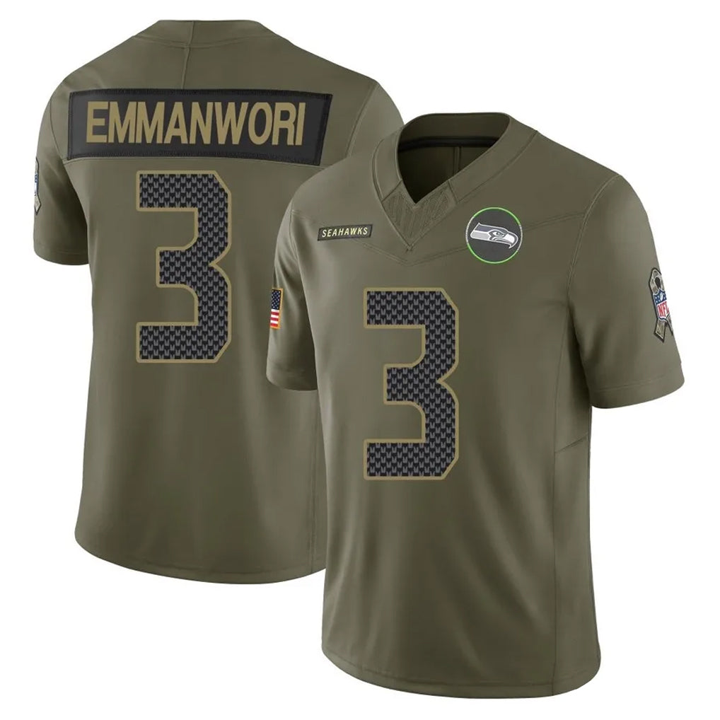 Seanshop S.Seahawks #3 Nick Emmanwori Player Olive 2025 Salute To Service Limited Home Game Stitched Jerseys