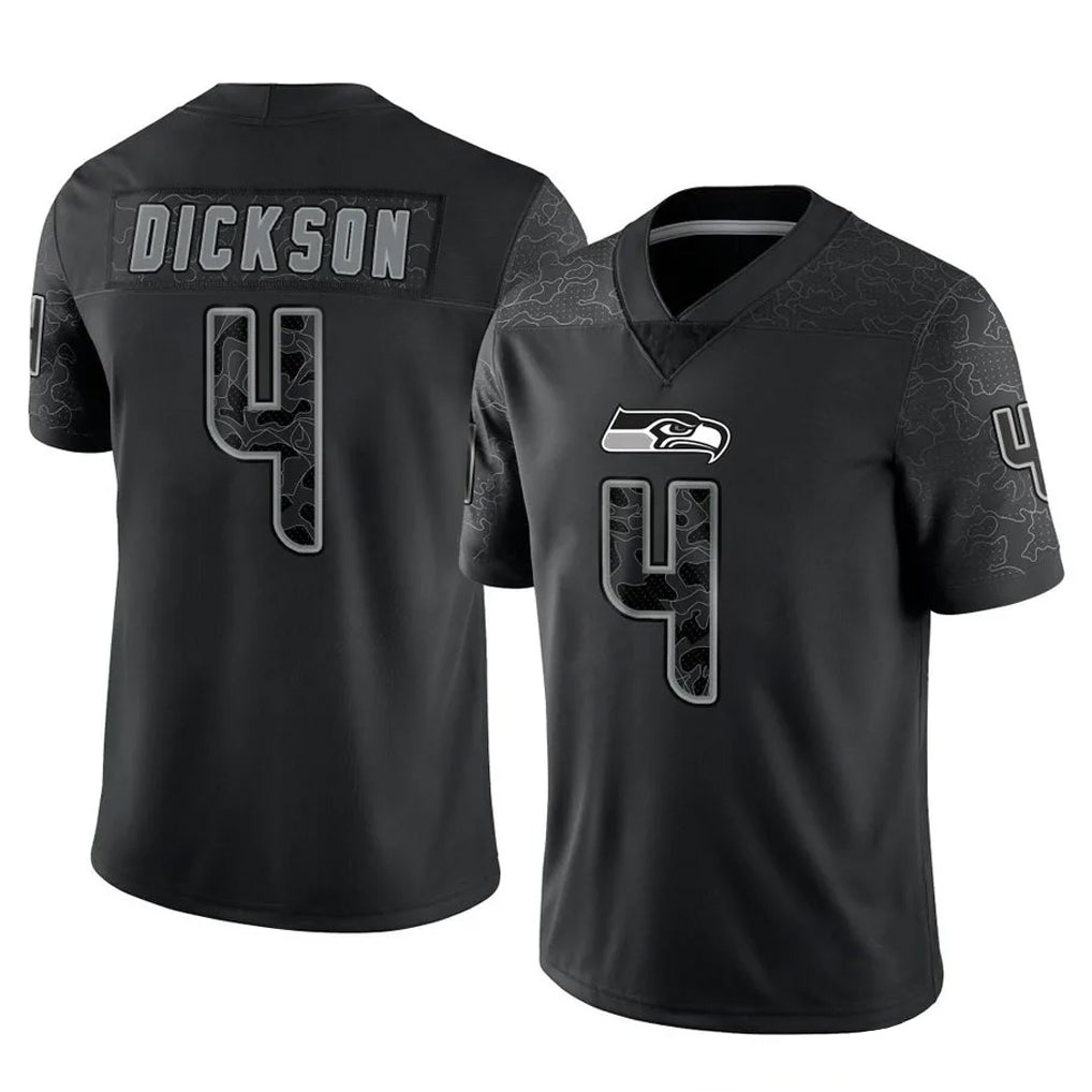 Seanshop S.Seahawks #4 Michael Dickson Player Black Limited Reflective Home Game Stitched Jerseys