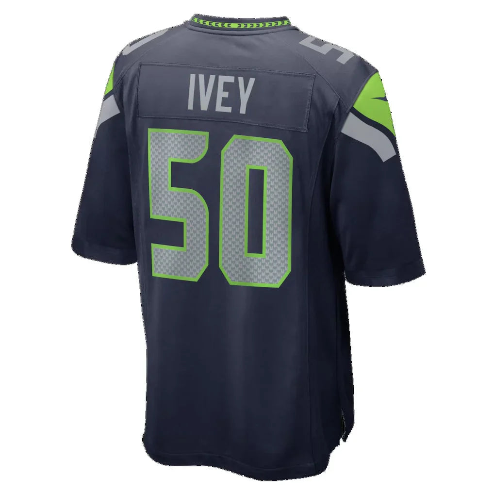 S.Seahawks #50 Jared Ivey College Navy Team Game Jersey