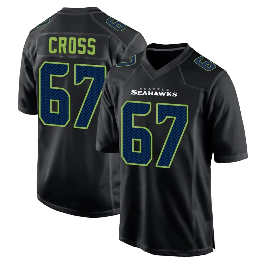 Seanshop S.Seahawks #67 Charles Cross Player Black Limited Fashion Home Game Stitched Jerseys