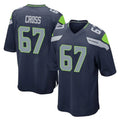 Seanshop S.Seahawks #67 Charles Cross Player Navy Home Game Stitched Jerseys