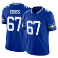 Seanshop S.Seahawks #67 Charles Cross Player Royal Limited Throwback Vapor F.U.S.E. Home Game Stitched Jerseys