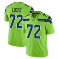 Seanshop S.Seahawks #72 Abraham Lucas Player Green Limited Color Rush Home Game Stitched Jerseys