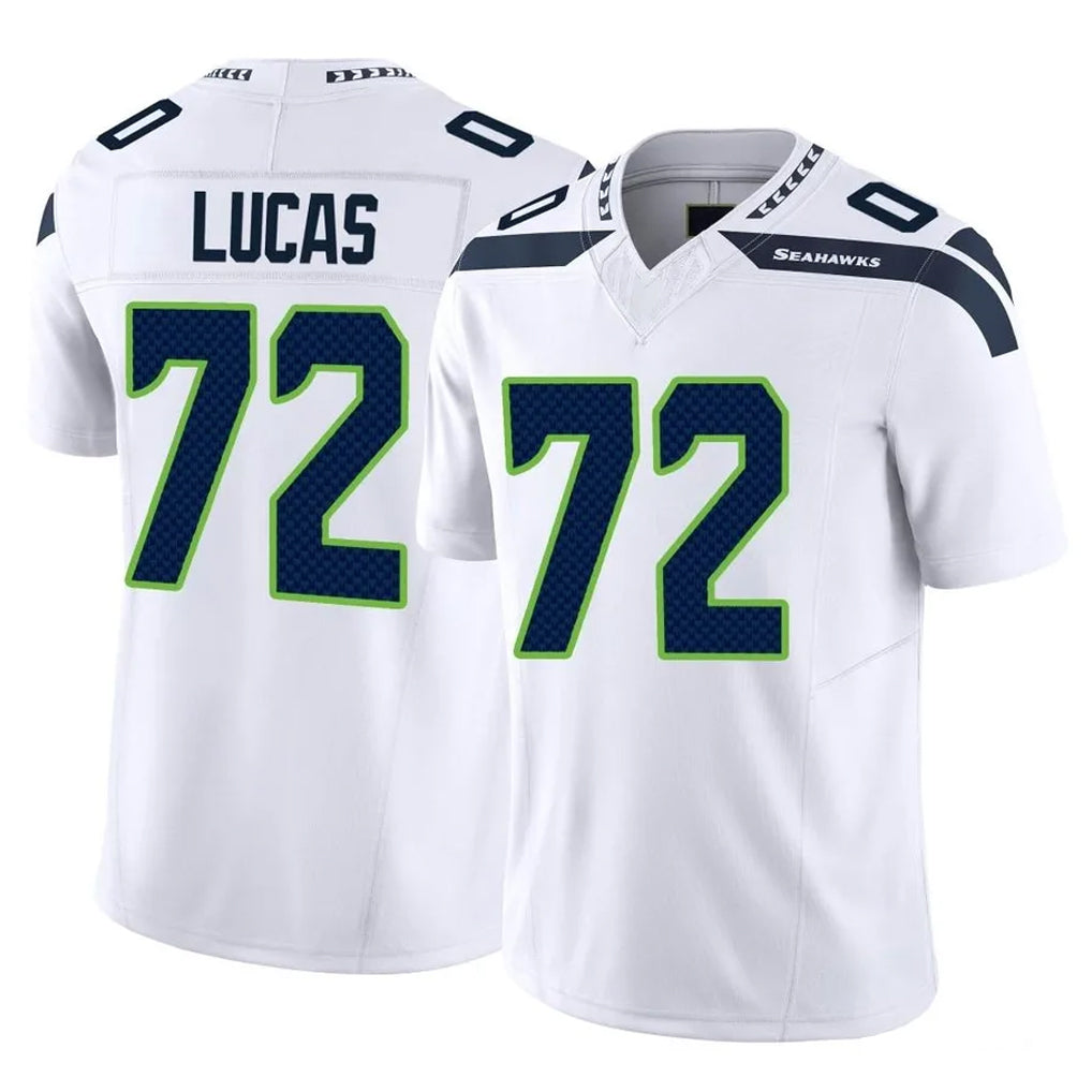 Seanshop S.Seahawks #72 Abraham Lucas Player White Limited Vapor F.U.S.E. Home Game Stitched Jerseys