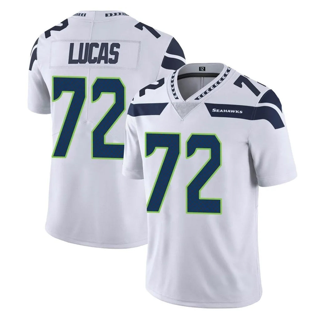 Seanshop S.Seahawks #72 Abraham Lucas Player White Limited Vapor Untouchable Home Game Stitched Jerseys