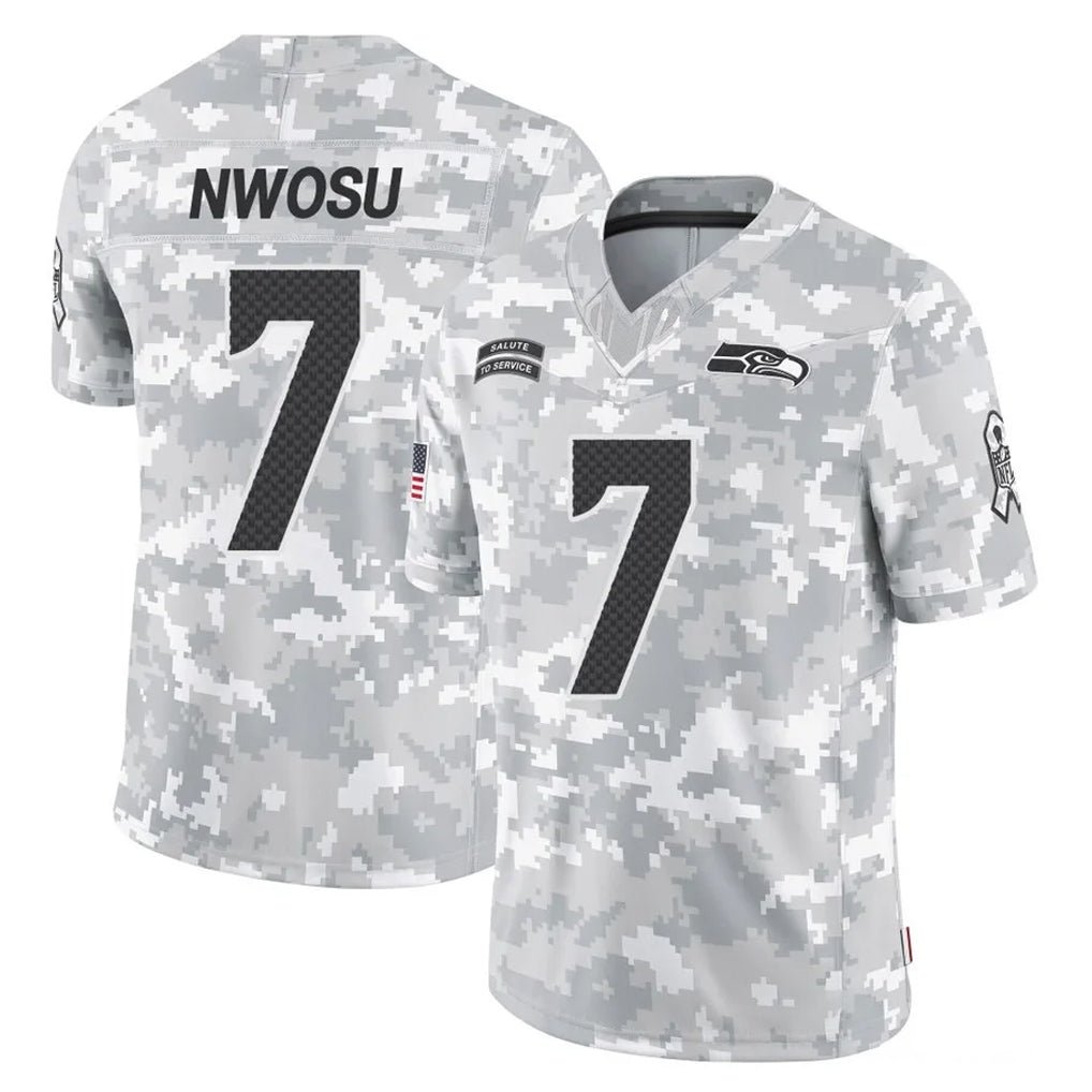 Seanshop S.Seahawks #7 Uchenna Nwosu Player Arctic Camo Limited Salute To Service Home Game Stitched Jerseys