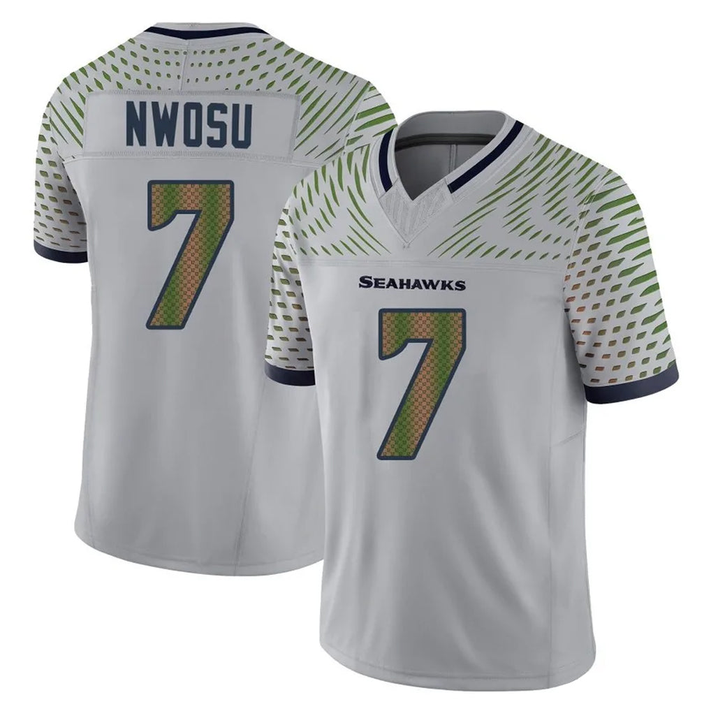 Seanshop S.Seahawks #7 Uchenna Nwosu Player Grey Limited 2025 Rivalries Collection Home Game Stitched Jerseys