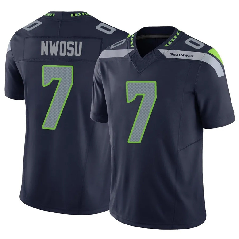 Seanshop S.Seahawks #7 Uchenna Nwosu Player Navy Limited Vapor F.U.S.E. Home Game Stitched Jerseys