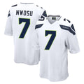 Seanshop S.Seahawks #7 Uchenna Nwosu Player White Home Game Stitched Jerseys